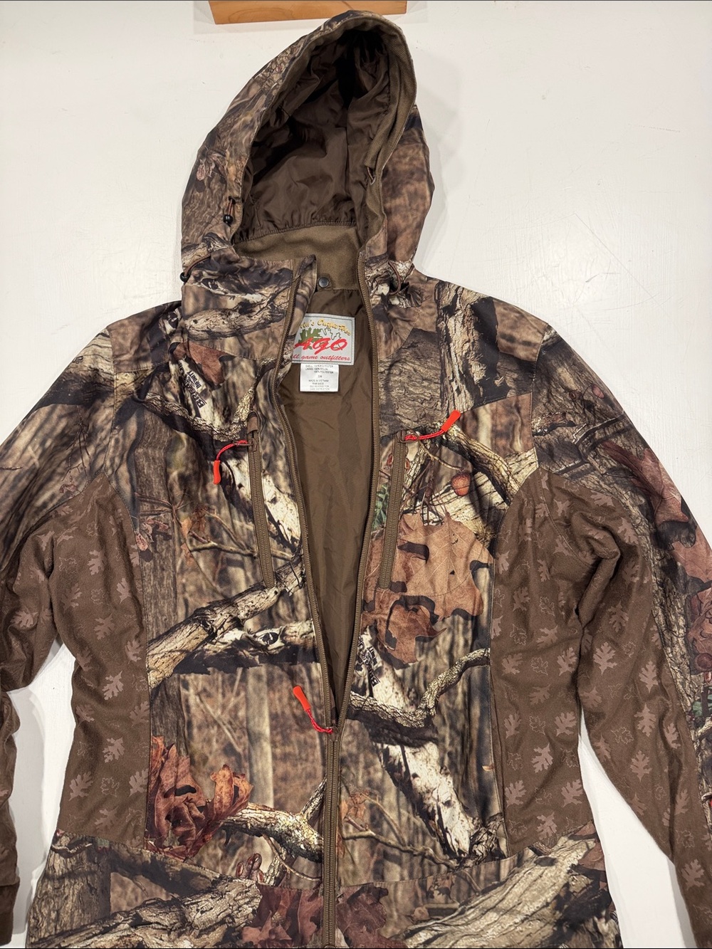 Cabela's Realtree-Style Brown Olive Camo Hooded Utility Jacket